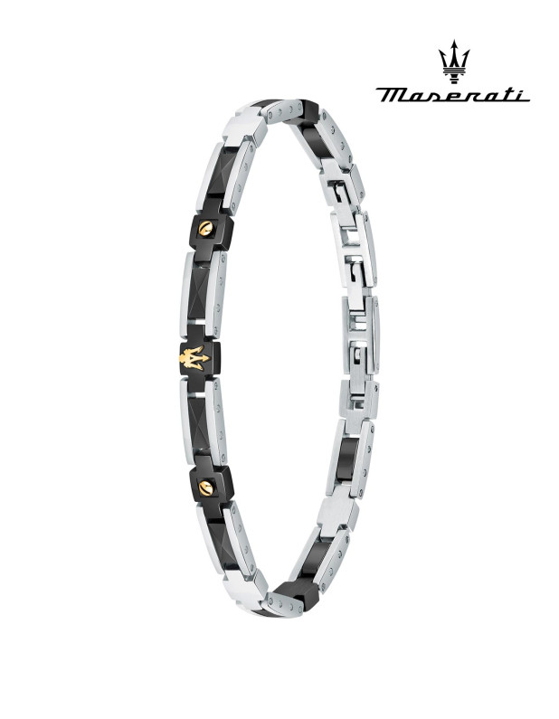 Maserati Men's Bracelet Stainless Steel with Black Ceramic